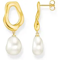 Thomas Sabo Natural Beauty Large Stud Earrings with Pearl Gold