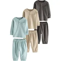 Next Yöpuku vaaleansininen / taupe / tummanharmaa