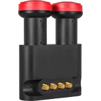 Megasat 0401022, Quad LNB, 10,7 - 12,75 GHz, 60 dB, 0,1 dB, Musta, Punainen, F