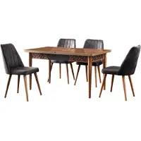 Skye Decor Ruokapöytä Mira 1221, ruskea/musta
