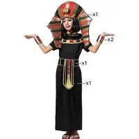 Atosa Tumman egyptiläinen pukeutumisasu - ATOSA - Tyttö 3-4 vuotta - Tunika, päähine, vyö, rannekorut - Monivärinen