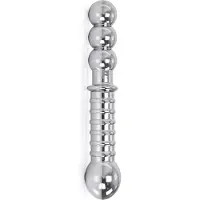 Kiotos Ribbed Double-ended Steel Dildo 19 cm