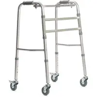 Walking frame rehabilitation with 4 wheels