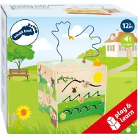 Small Foot - Wooden Activity Cube with Motor Skills Spiral Farm