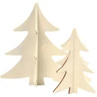 Creativ Company Decorate your 3D Wooden Christmas Trees 2pcs.