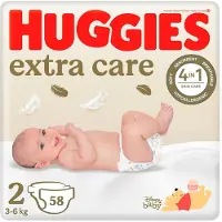 Huggies Extra Care Size 2 kertakäyttövaipat 3-6 kg 58 kpl