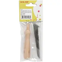 Creativ Company Felting Needle Holder Wood with 5 Needles