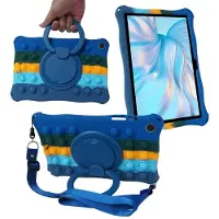 SKALO Samsung Tab A9 Shock Resistant Armor Popit Silicone Kuori - Sininen
