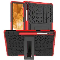 CaseOnline Iskunkestävä kuori jalustalla Samsung Galaxy Tab S9 Plus 12.4 - Puna