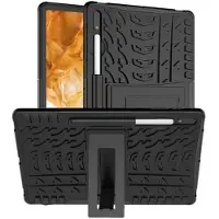 CaseOnline Iskunkestävä kuori jalustalla Samsung Galaxy Tab S9 Plus 12.4 - Must