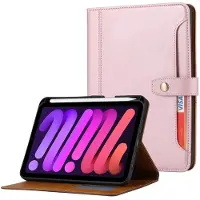 SKALO iPad 10.9 (2022) PU-nahkainen lompakkokotelo, jossa on kynäosasto - Pinkki