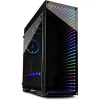 Inter-Tech X-908 Infini2 -miditornikotelo ikkunalla ja RGB-valaistuksella, musta