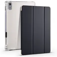 SKALO Lenovo Tab P11 Gen 2 Trifold Suojakotelo läpinäkyvällä taustapaperilla - Musta