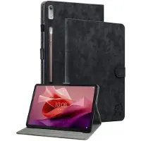SKALO Lenovo Tab P12 Cute Tiger PU-nahkainen Lompakkokotelo - Musta