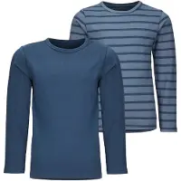 Minymo Basic 34 -T-Shirt Ls (2-Pack) - Navy - 122