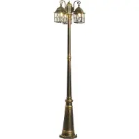 QAZQA Klassinen ulkolyhty antiikkikulta kirkkaalla lasilla 198cm IP44 - London