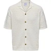 Only & Sons Onsthiago Ovz 7 Ss Resort Crochet Shirt - White - L
