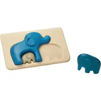 Plantoys Elefantti Palapeli - Luonnollinen/Sininen - - OneSize - Palapelit