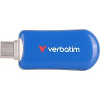 Verbatim 512GB Plectra, 3.2 Gen1 USB-C -muistitikku, 100/25 MB/s, sininen