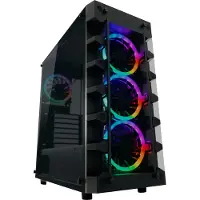 LC-Power Gaming 709B - Solar_System_X, Midi Tower, PC, Musta, ATX, mikro ATX, Mini-ITX, Metalli, Muovi, Karkaistu lasi, Pelaaminen (LC-709B-ON)