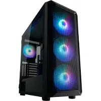 LC-Power Gaming 804B, Midi Tower, PC, Musta, ATX, mikro ATX, Mini-ITX, Metalli, Muovi, Karkaistu lasi, 16 cm (LC-804B-ON)