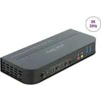 DeLOCK DisplayPort 1.4 KVM-kytkin, 8K 30Hz, USB 3.0 ja audio, musta