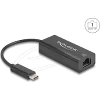 DeLOCK 64306, Langallinen, USB Type-C, Ethernet, 100 Mbit/s, Musta