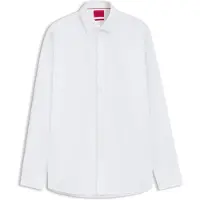 HUGO for man. 50519812 Modern fit shirt in white poplin (40), Casual, Party, Cotton, Classic, Long sleeve