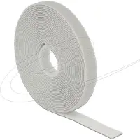 DeLOCK – Hook-and-loop tape on roll L 5 m x W 13 mm grey (18276)