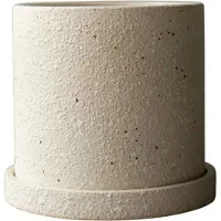 DBKD Grow ruukku Ø13 cm aluslautasella Creme structure