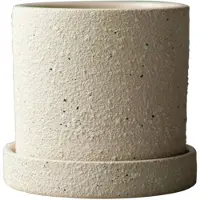 DBKD Grow ruukku Ø10 cm aluslautasella Creme structure