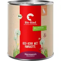 Herrmann's 24 x 800 g Menu, viljaton luomunaudanliha, luomuporkkana & luomuamarantti