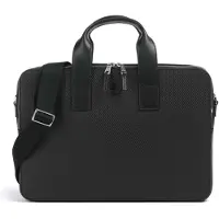 Lacoste Käsilaukku 'Sac ordinateur Chantaco en Cuir Noir' musta