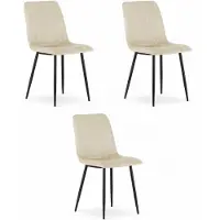 Leobert 3 tuolin setti Lava, beige/musta