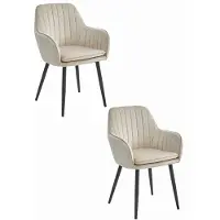 Leobert 2 tuolin setti Lugo, beige/musta