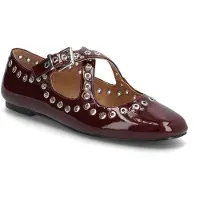 Bianco Bialilja Cross Mary Jane Studded Faux Leather - Red - 38