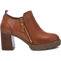 Carmela for woman. 16186103-CAMEL Leather ankle boots 161861 brown (36), 5 to 8 cm, Zip, Casual