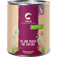 Herrmann's 6x800g Luomu Sensitive hevonen, luomubataatti & luomukurpitsa