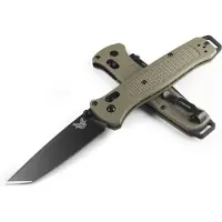 Benchmade Bailout S30V Black Cerakote kääntöveitsi, ranger green grivory