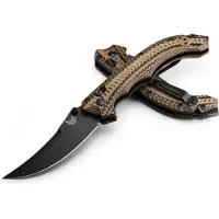 Benchmade Mini Bedlam 865BK-01 Black Cerakote CPM S90V, Black Coyote OD G10, pocket knife