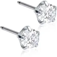 Blomdahl Silver Titanium Tiffany Precious, CZ White 5 mm