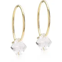 Blomdahl Golden Titanium Ear Ring 14 mm, Bicone 6 mm Crystal