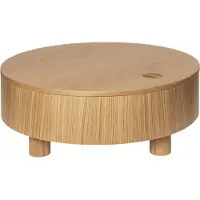 Ferm Living Olles sohvapöytä säilytystilalla - Ø80 - Natural Oak Viner