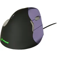 BakkerElkhuizen – BakkerElkhuizen Evoluent4, Oikeakätinen, Vaakasuuntainen muotoilu, Laser, USB A-tyyppi, 2600 DPI, Musta, Purppura (BNEEVR4S)