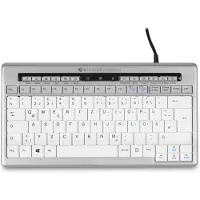 Bakker Elkuizen – BakkerElkhuizen S-board 840, Tenkeyless (80–87 %), Langallinen, USB, Näppäimen saksikytkin, QWERTZ, Vaaleanharmaa, Valkoinen (BNES840DGESW)