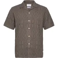 Lindbergh Textured Shirt S/S - Brown - XL