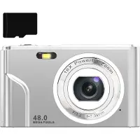 INF Digikamera 48 MP, HD 1080p ja 16x zoom kortilla Silver
