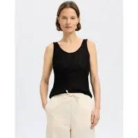 Selected Slfrose Sl Structure Knit Top - Black - XL