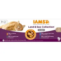 IAMS Säästöpakkaus: 96x85g Advanced Nutrition Senior 7+ Land & Sea Collection in jelly märkäruokaa kissoille
