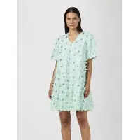Y.A.S Yasabelone Ss V-Neck Dress - D2D - Green - 38